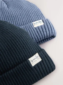 Mutsjes En Antikrabwantjes|Mutsen, Handschoenen En Sjaals|Next - 2 Pack Baby Beanie Mutsen (0mnd -2jr) Blauw