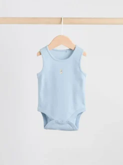 Rompertjes En Hemdjes|Rompertjes En Hemdjes|Next Blauw - 5 Pack Baby Bear Bodysuits