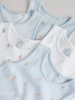 Rompertjes En Hemdjes|Rompertjes En Hemdjes|Next Blauw - 5 Pack Baby Bear Bodysuits
