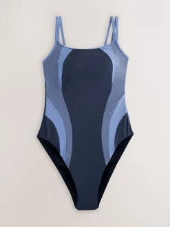 Sportkleding|Badkleding*Next Blauw - Active Scoop-badpak met buikorrectie