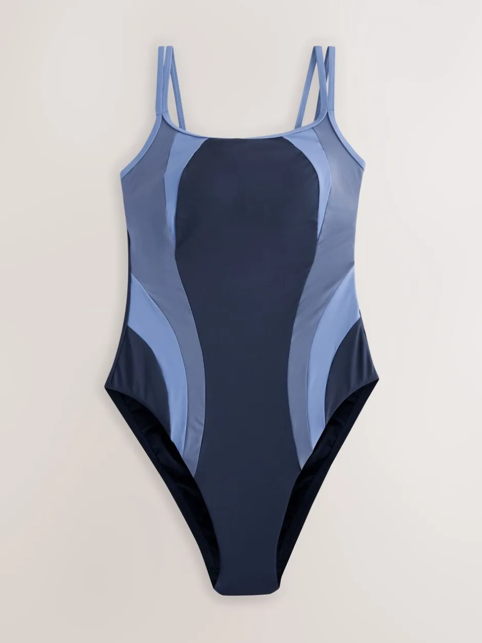 Sportkleding|Badkleding*Next Blauw - Active Scoop-badpak met buikorrectie