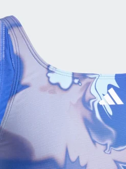Badkleding|adidas - Tie Dye V-Back Kinderzwempak Blauw