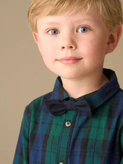 Shirts|Angel & Rocket - Camden Brushed Shirt With Bow Tie Blauw