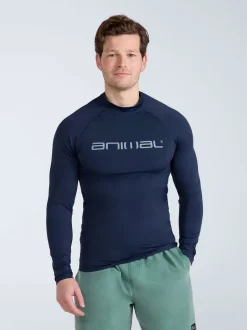Badkleding*Animal - Sonny sneldrogend surfhemd met logo voor heren Blauw