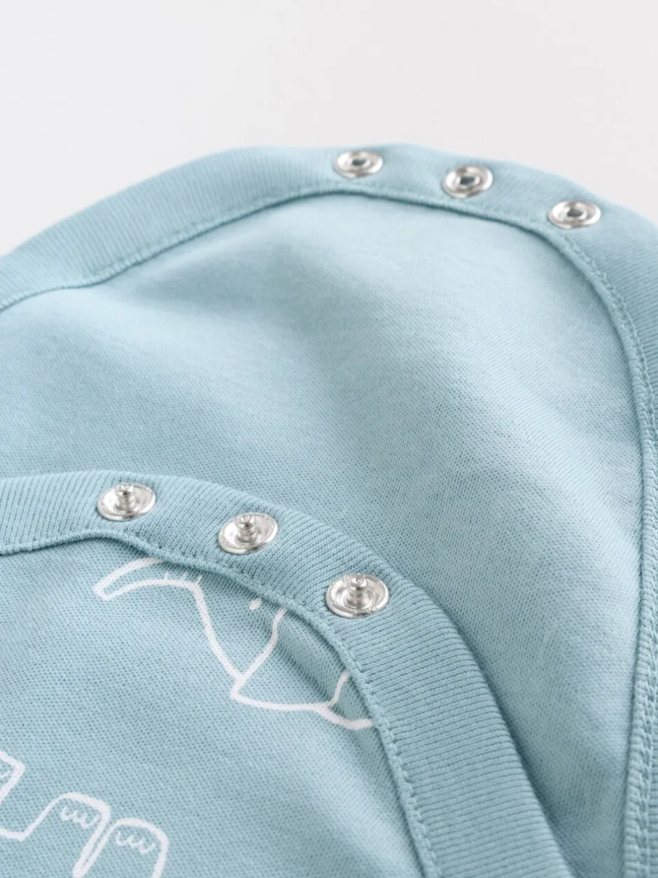 Rompertjes En Hemdjes|Rompertjes En Hemdjes|Next Blauw - Baby Elephant Long Sleeved Bodysuits 5 Pack