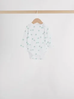Rompertjes En Hemdjes|Rompertjes En Hemdjes|Next Blauw - Baby Elephant Long Sleeved Bodysuits 5 Pack