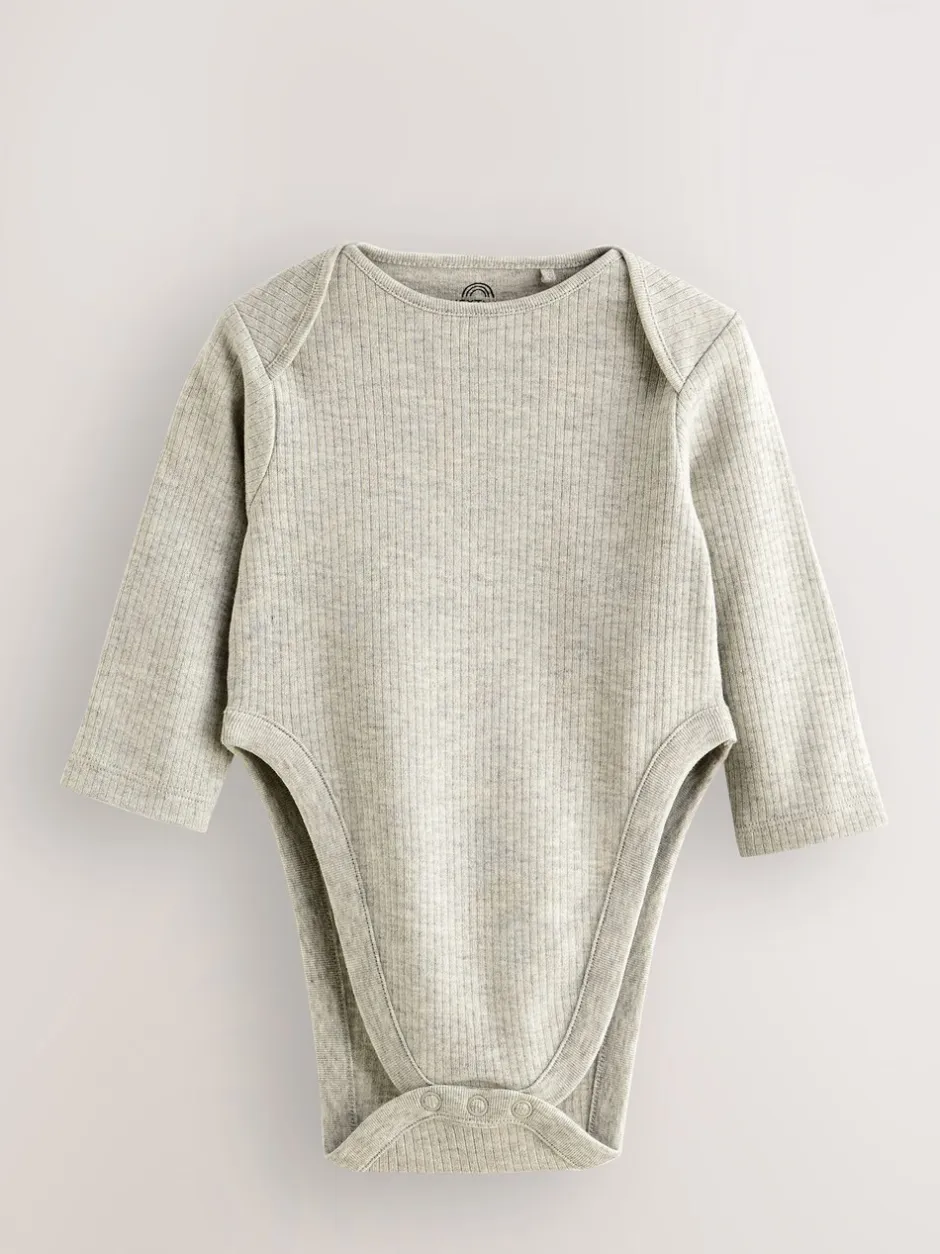 Rompertjes En Hemdjes|Rompertjes En Hemdjes|Next Blauw - Baby Hip Dysplasia Long Sleeve Bodysuits 3 Pack