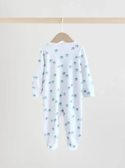 Multipacks|Babypakjes En Babypyjama's*Next Blauw - Baby Linear Elephant Sleepsuits 3 Pack (0-2yrs)