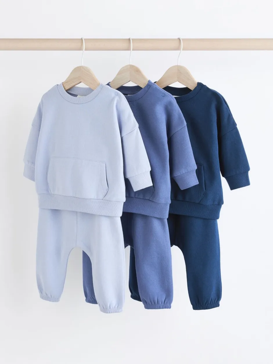 Sets En Combisets|Truien En Breisels*Next Blauw - Baby Sweatshirt en Joggingbroeken Set 6 stuks (0mnd-3jaar)