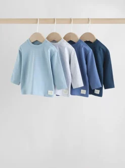 Tops|T-Shirts*Next - Baby T-shirts met lange mouwen 4 stuks (0mnd-2jr) Blauw