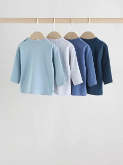 Tops|T-Shirts*Next - Baby T-shirts met lange mouwen 4 stuks (0mnd-2jr) Blauw