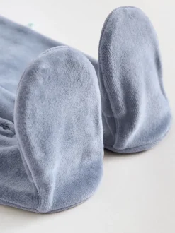 Babypakjes En Babypyjama's|Next Blauw - Baby Velour Two Way Zip Sleepsuits 2 Pack (0mths-2yrs)