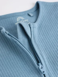 Babypakjes En Babypyjama's|Next Blauw - Babyrompertjes van 100% katoen met tweewegrits, 3 stuks (0-3jaar)