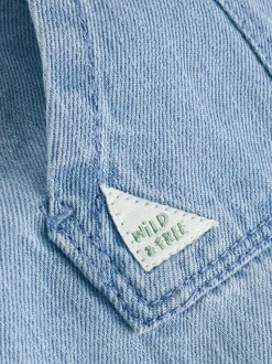 Rompertjes En Tuinbroeken*Next - Babyset van denim bretelbroeken en bodysuit (0 mnd - 2 jr) Blauw