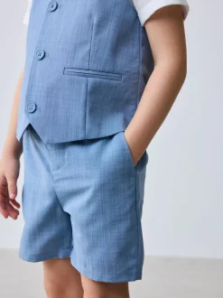 Gelegenheidskleding|Kostuums En Herenvesten*Baker by Ted Baker - set van overhemd, gilet en short Blauw