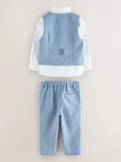 Gelegenheidskleding|Kostuums En Herenvesten|Baker by Ted Baker - set van gilet, overhemd en broek Blauw