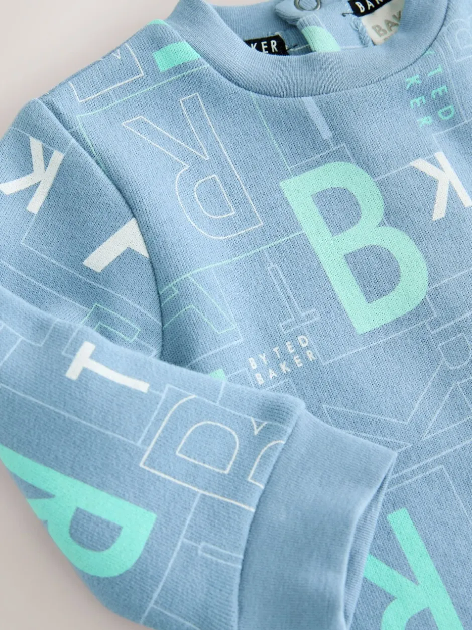 Rompertjes En Tuinbroeken*Baker by Ted Baker - All Over Print Long Sleeve Romper Blauw