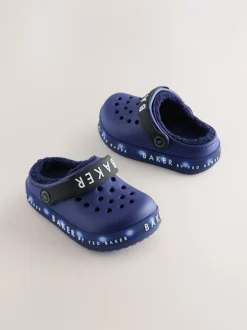 Pantoffels|Baker by Ted Baker - met borg gevoerde klomppantoffels Blauw