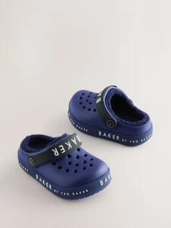 Pantoffels|Baker by Ted Baker - met borg gevoerde klomppantoffels Blauw