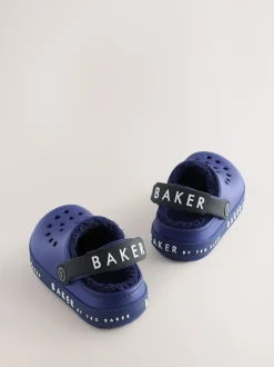 Pantoffels|Baker by Ted Baker - met borg gevoerde klomppantoffels Blauw