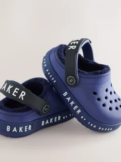 Pantoffels|Baker by Ted Baker - met borg gevoerde klomppantoffels Blauw