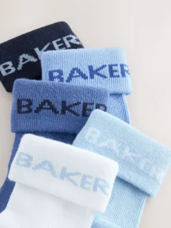 Sokken En Panty's|Sokken|Baker by Ted Baker - babysokken verpakking van 5 Blauw