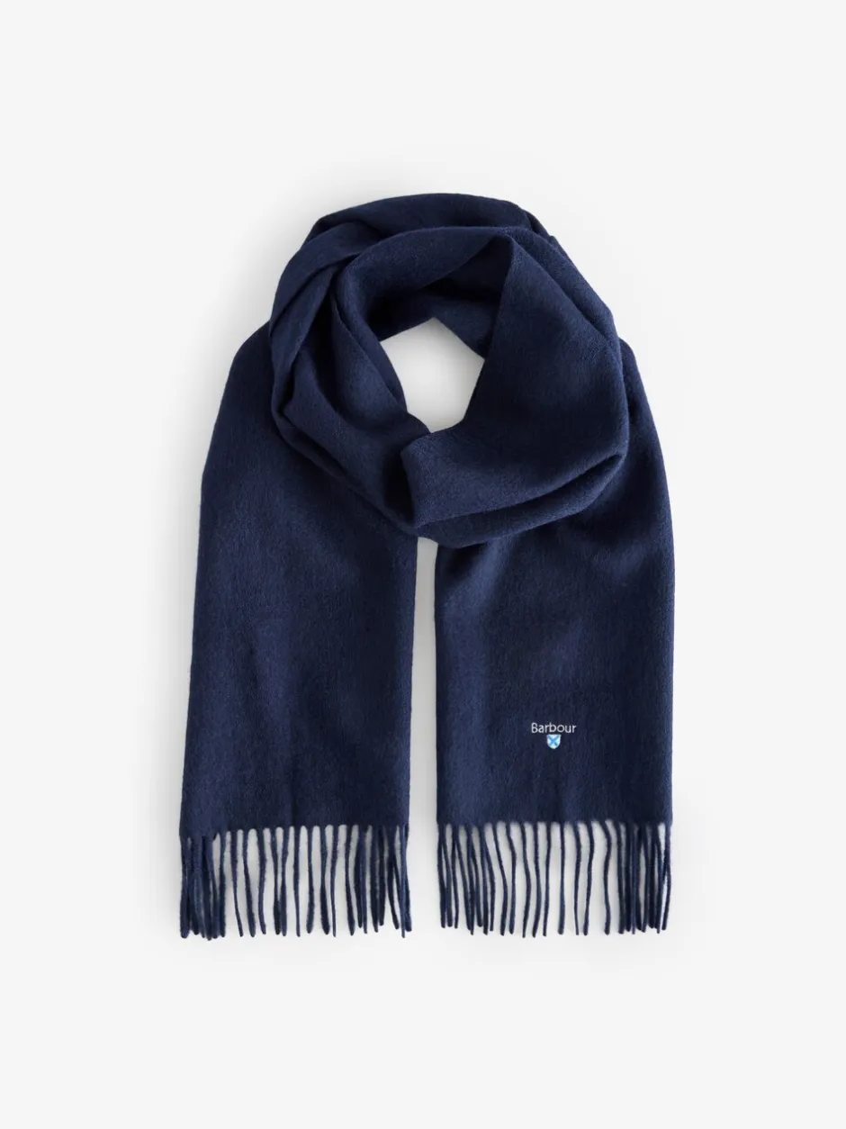 Mutsen, Sjaals En Handschoenen|Barbour Blauw - ® effen lamswollen sjaal