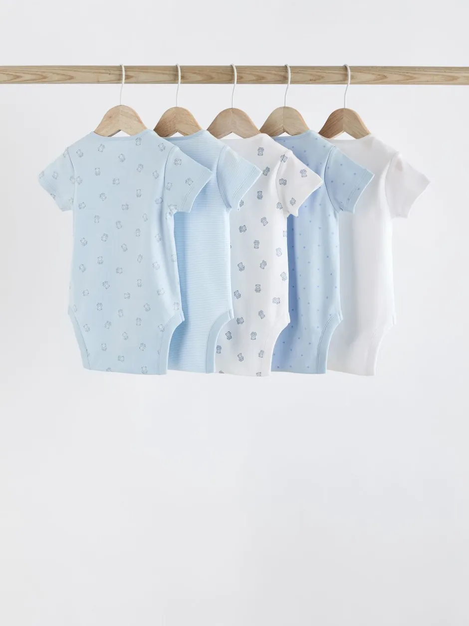 Rompertjes En Hemdjes|Next Blauw - Beer Baby Bodysuits met korte mouwen