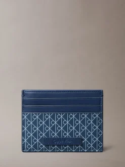 Portemonnees|Calvin Klein - Allover Monogram Logo Card Holder Blauw