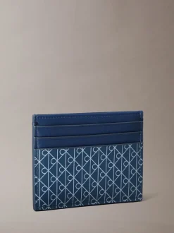 Portemonnees|Calvin Klein - Allover Monogram Logo Card Holder Blauw