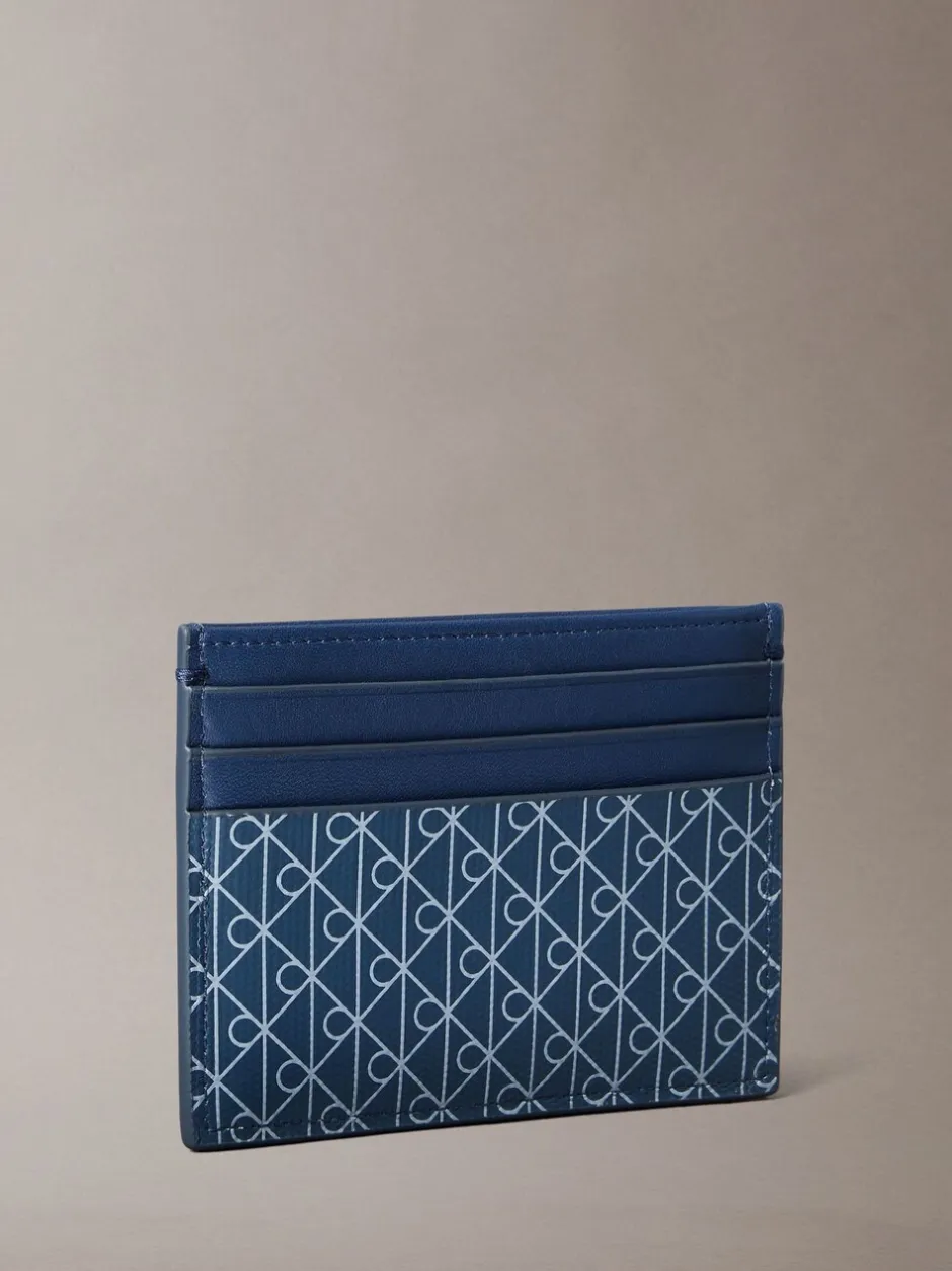 Portemonnees|Calvin Klein - Allover Monogram Logo Card Holder Blauw