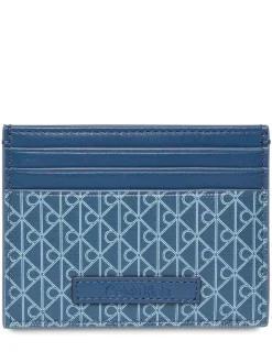 Portemonnees|Calvin Klein - Allover Monogram Logo Card Holder Blauw