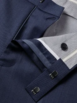 Formele Broek|Charles Tyrwhitt - Slim Fit Sharkskin Trousers Blauw