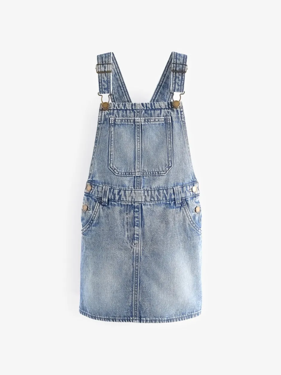 Jurken*Next - Denim overgooier (3-16 jr) Blauw