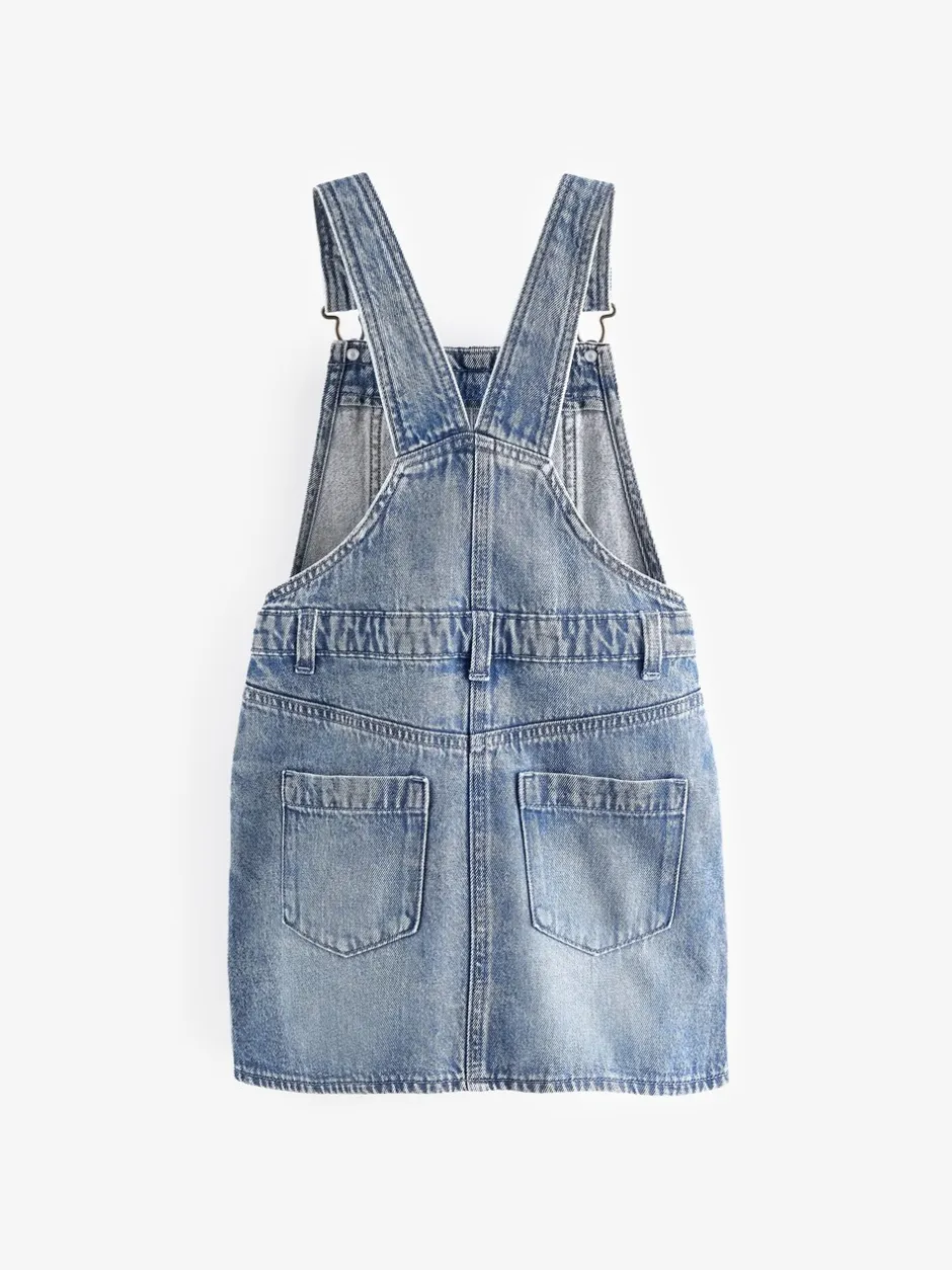 Jurken*Next - Denim overgooier (3-16 jr) Blauw