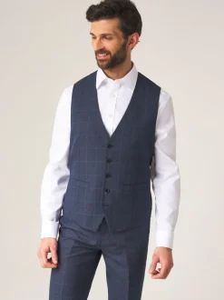 Vesten|Skopes - Enkele knoop - scoop Anello gilet met dubbele rij knopen Blauw