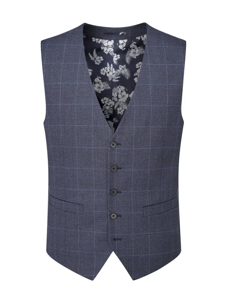 Vesten|Skopes - Enkele knoop - scoop Anello gilet met dubbele rij knopen Blauw