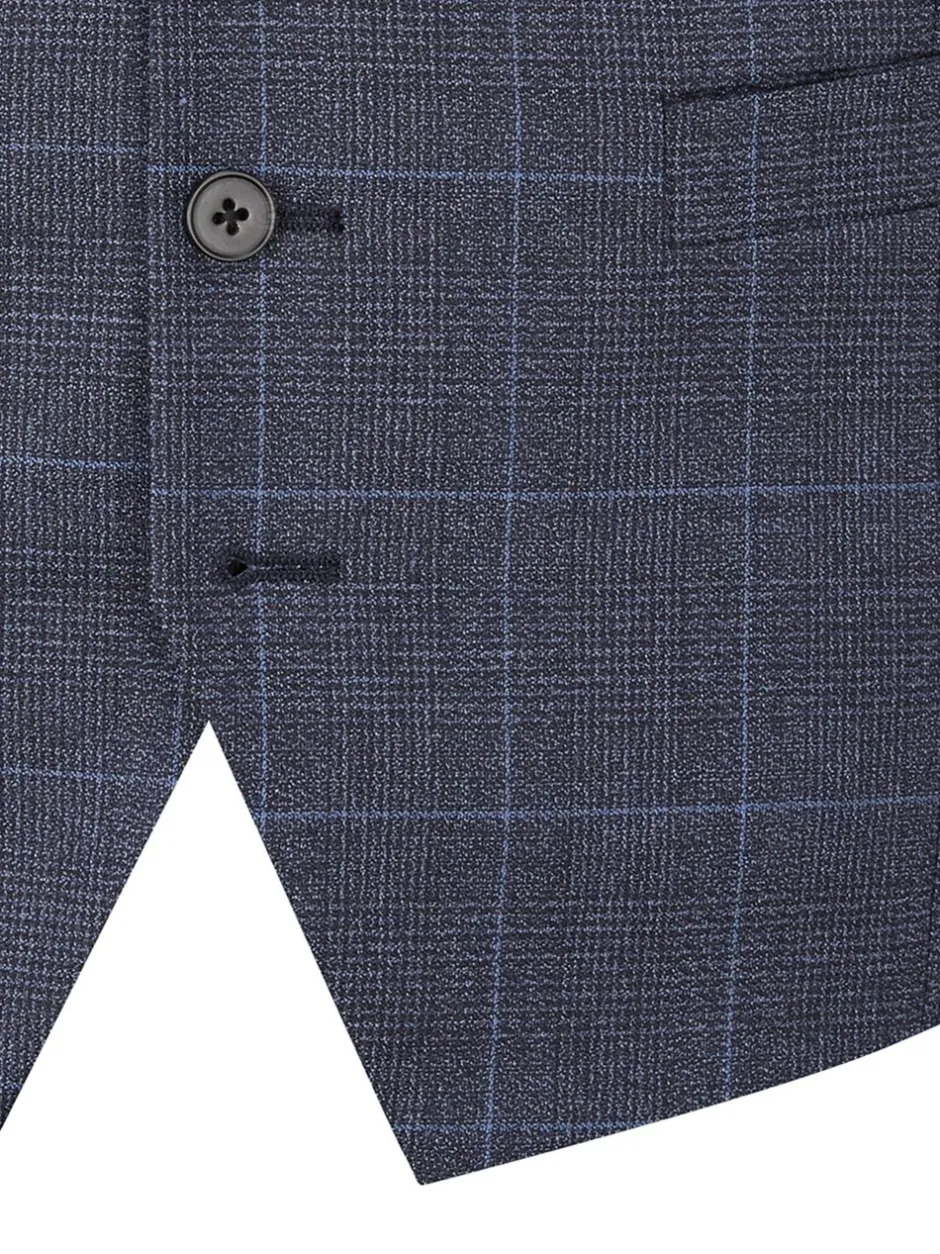 Vesten|Skopes - Enkele knoop - scoop Anello gilet met dubbele rij knopen Blauw