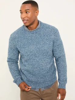 Gebreide Kleding|Fat Face - FatFace Knitted Crew Neck Jumper Blauw