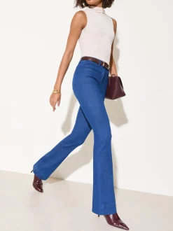 Jeans*Friends Like These Blauw - jeans met zakken, hoge taille en uitlopende pijpen