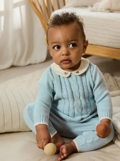 Truien En Breisels|Sets En Outfits|Next - Gebreide trui en leggings babyset (0mnd-3jr) Blauw
