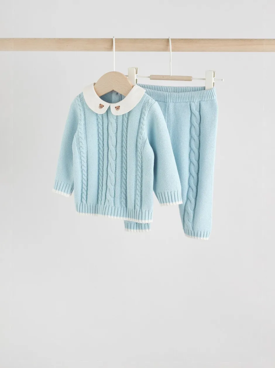 Truien En Breisels|Sets En Outfits|Next - Gebreide trui en leggings babyset (0mnd-3jr) Blauw