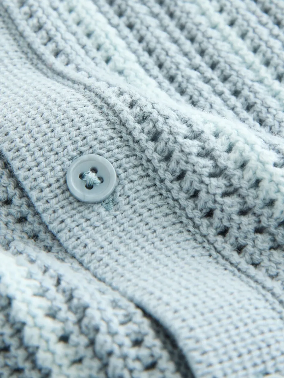 Shorts*Next Blauw - Gehaakte gebreide set van overhemd met korte mouwen en shorts (3mnd -10jr)