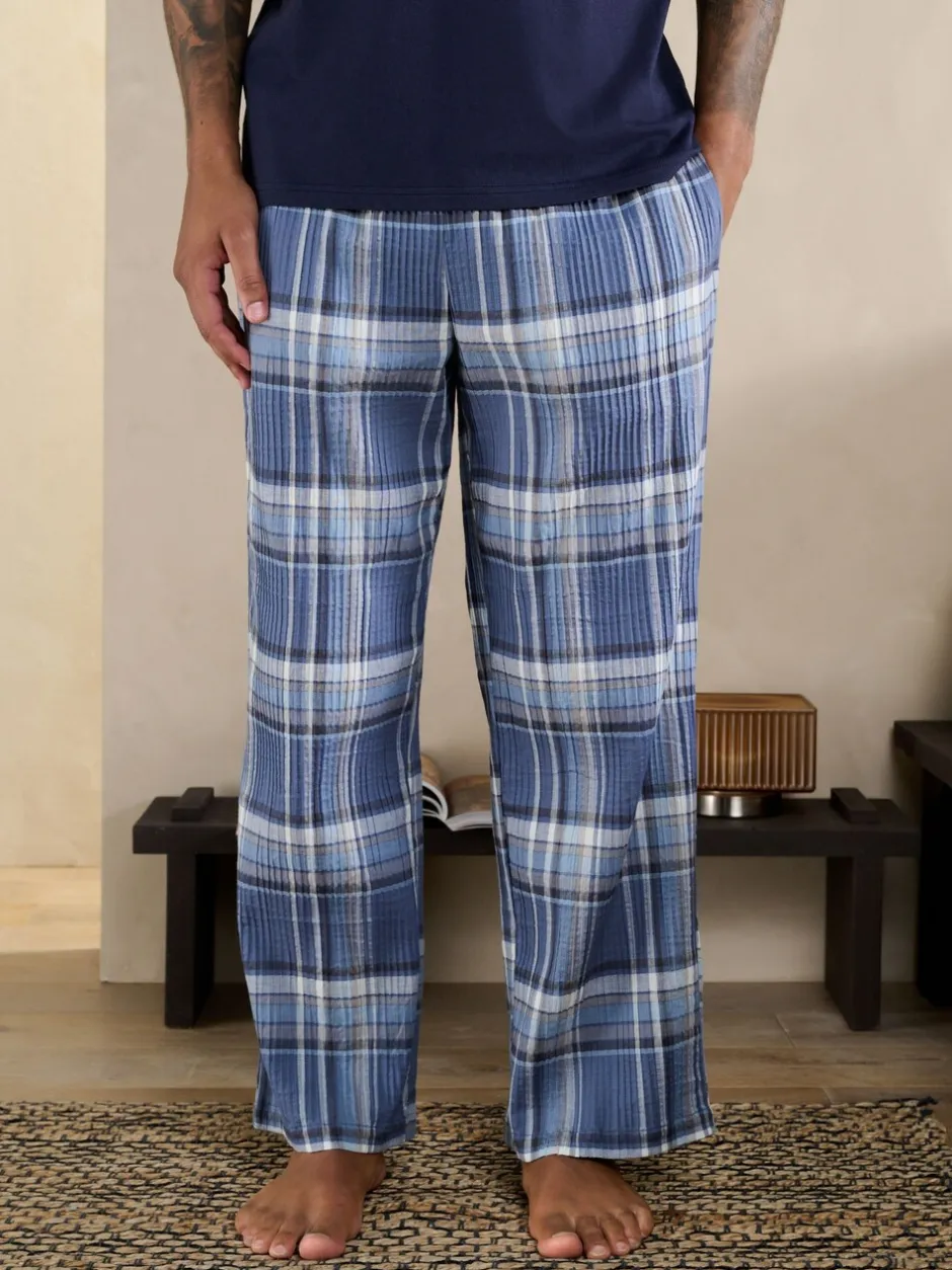 Pyjama's*Next Blauw - Geruite pyjama met korte mouwen