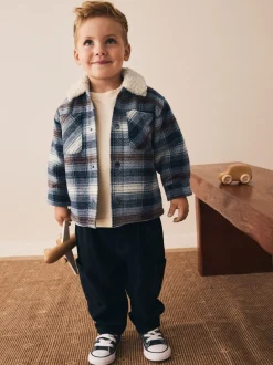 Jassen, Jacks En Kinderwagenpakjes|Jassen En Jacks*Next - Geruite shacket met borgvoering (3mnd -7jr) Blauw