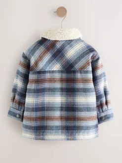 Jassen, Jacks En Kinderwagenpakjes|Jassen En Jacks*Next - Geruite shacket met borgvoering (3mnd -7jr) Blauw
