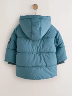 Jassen, Jacks En Kinderwagenpakjes|Jassen En Jacks*Next - Gewatteerde, regenbestendige jas met borgvoering (3mnd-7jr) Blauw