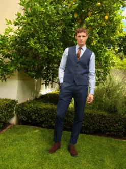 Vesten|Next - Gilet van getextureerde wolmix Blauw