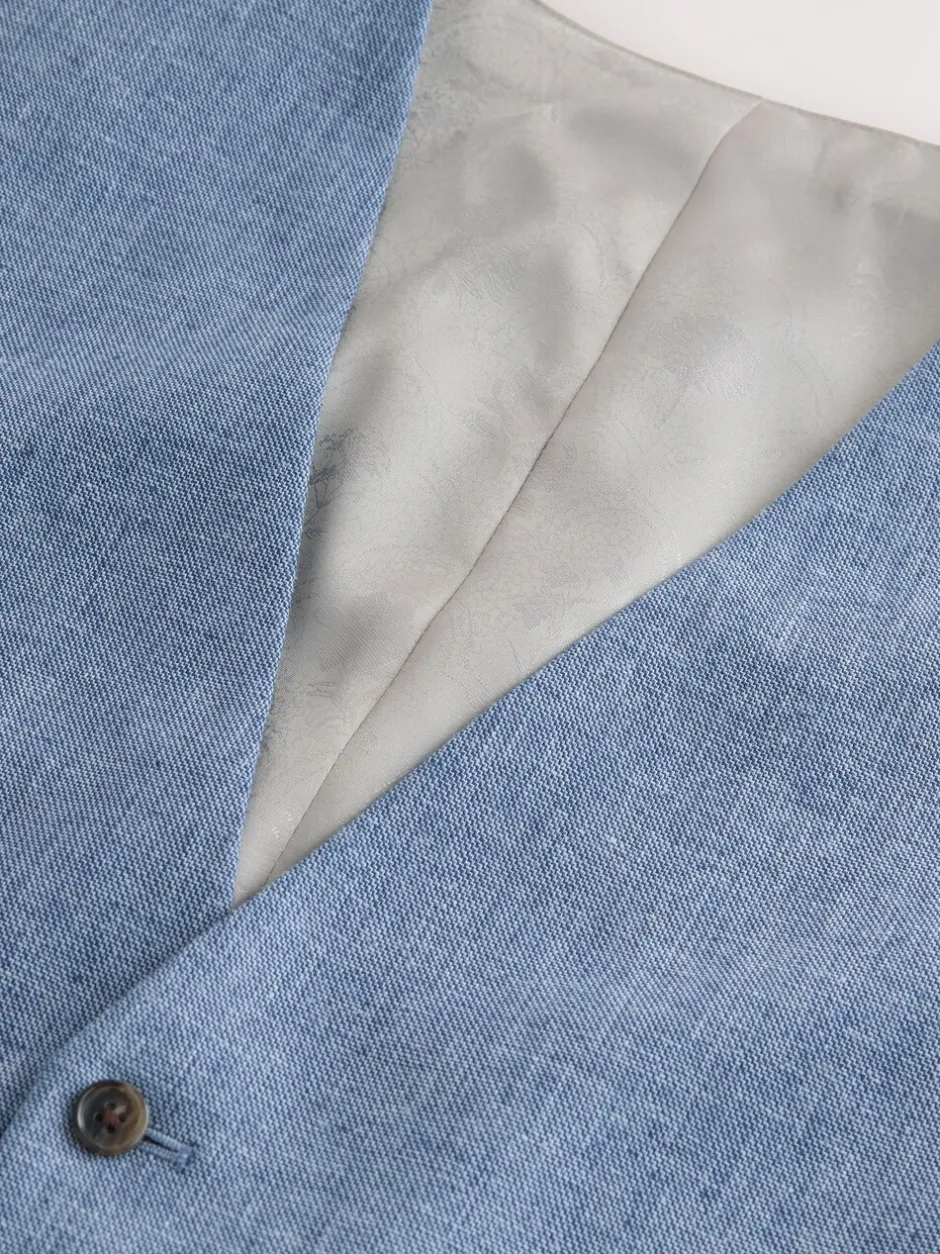 Vesten*Next - Gilet van linnenmix met textuur Blauw