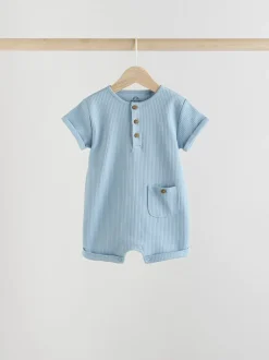 Sets En Combisets|Babypakjes En Babypyjama's*Next - Grootvader Knopen bij de hals 4 set Baby Rompertjes Blauw